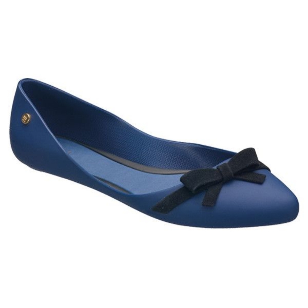 Melissa Navy Jelly Trippy Bow Ballet Flats